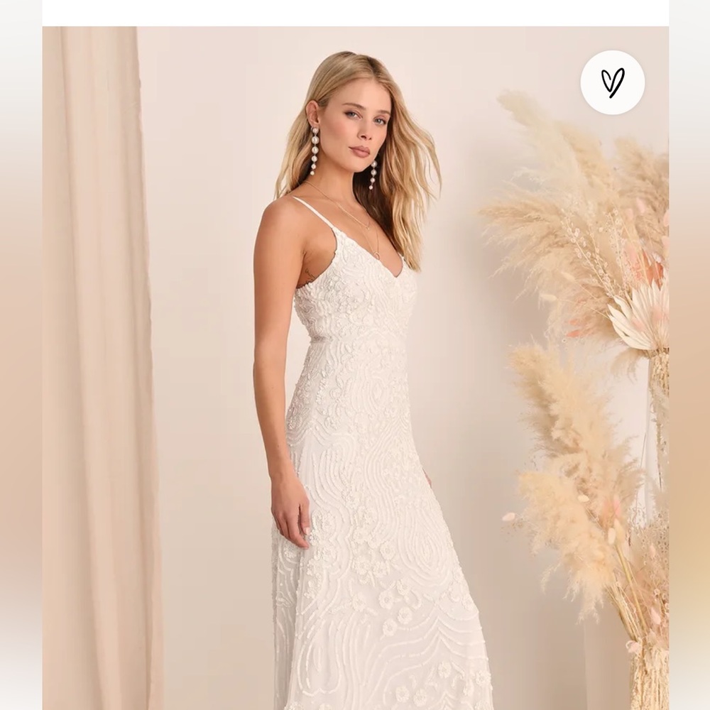 Truly Dedicated Ivory Shiny Sequin Sleeveless Maxi Dress